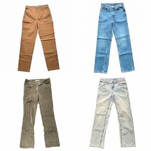 Womens Jeans and Pants LOT of 4, sizes 0-2 (Aritzia, Weekday, Vintage, etc)